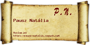 Pausz Natália névjegykártya